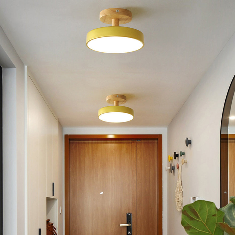 Lumiro | Ronde LED-plafondlamp van hout en metaal