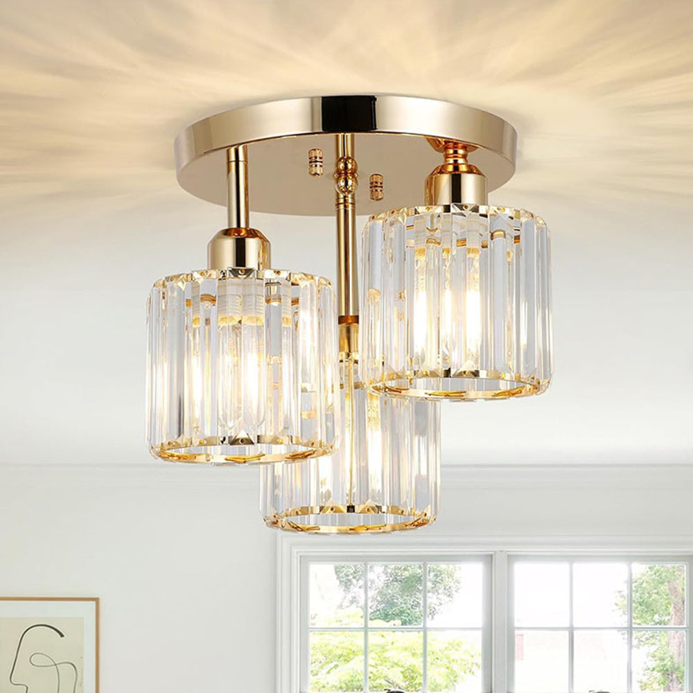 Clairvia | Moderne half-inbouw plafondlamp van glas en metaal