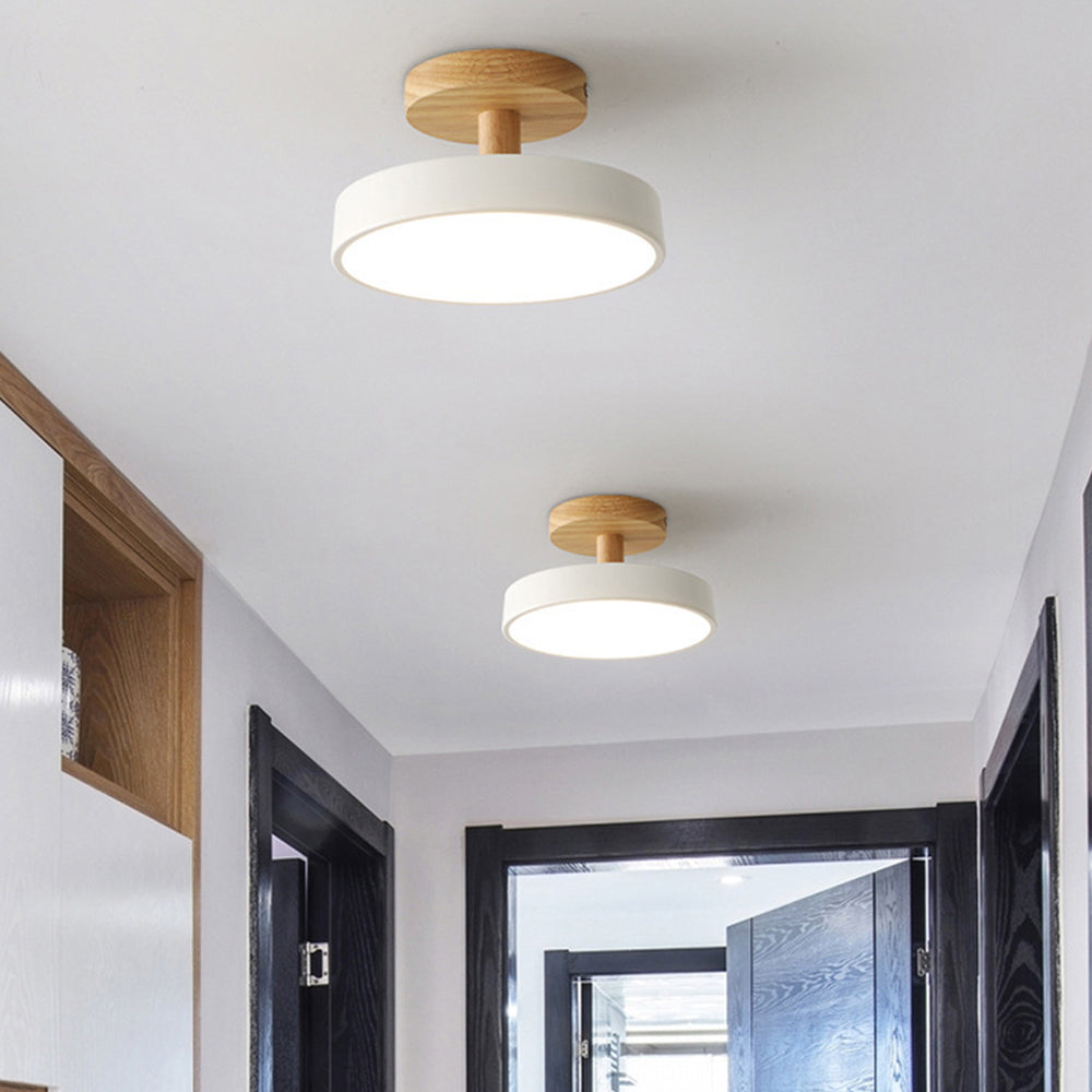 Lumiro | Ronde LED-plafondlamp van hout en metaal