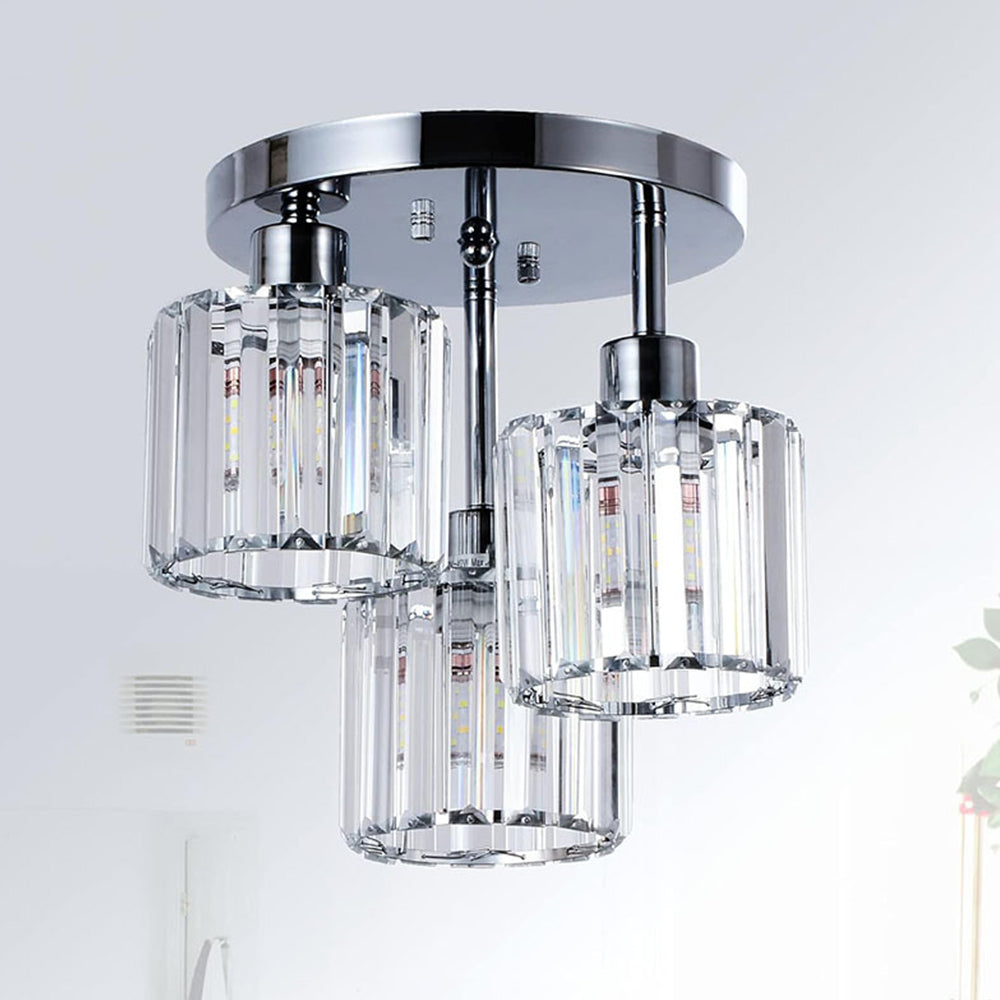 Clairvia | Moderne half-inbouw plafondlamp van glas en metaal
