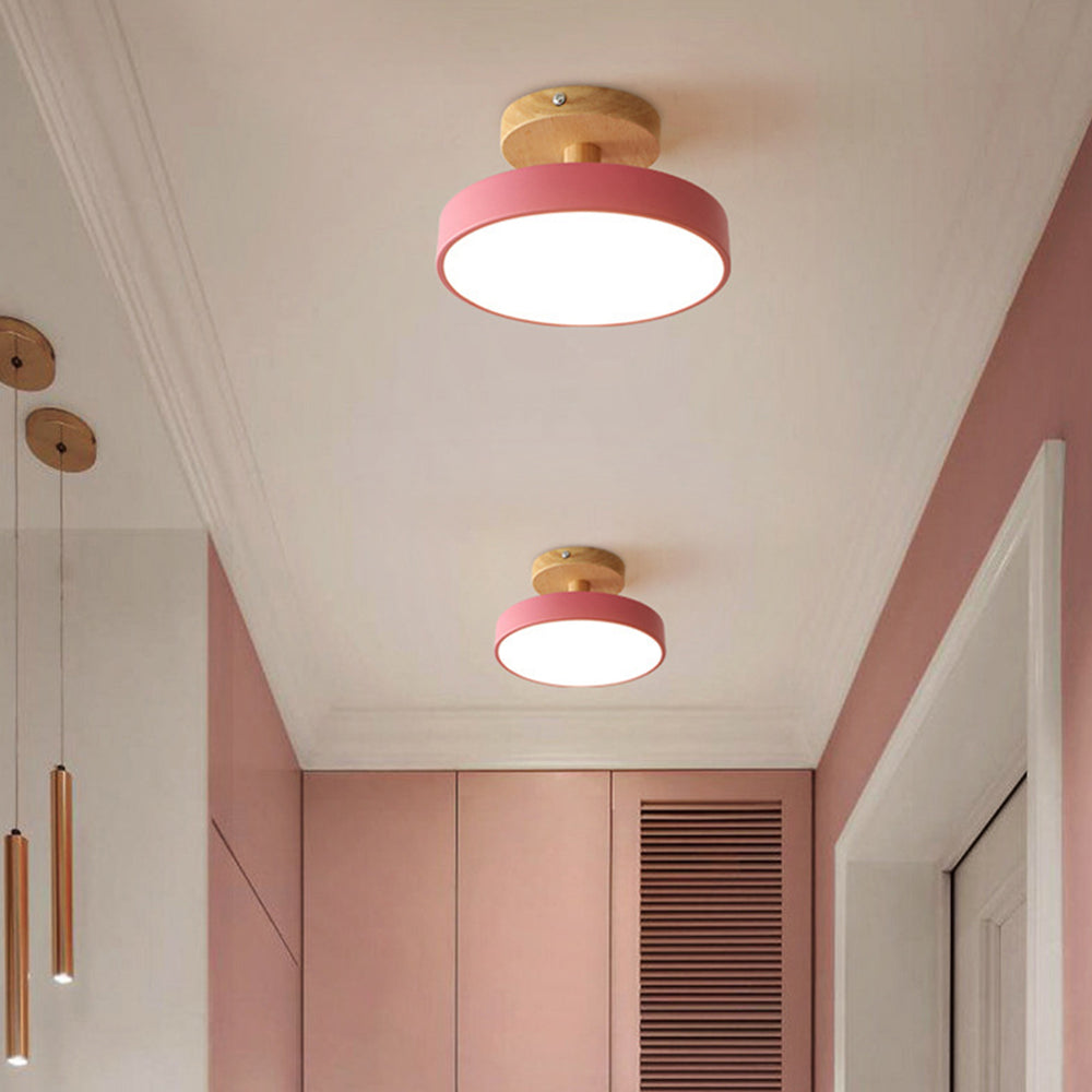 Lumiro | Ronde LED-plafondlamp van hout en metaal