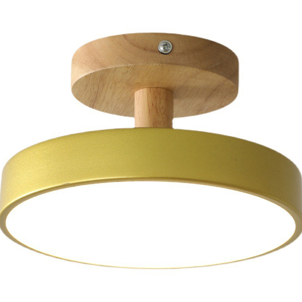 Lumiro | Ronde LED-plafondlamp van hout en metaal
