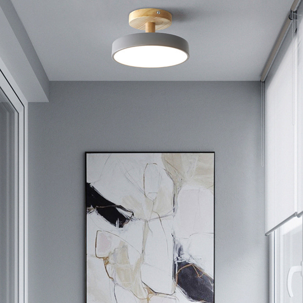 Lumiro | Ronde LED-plafondlamp van hout en metaal