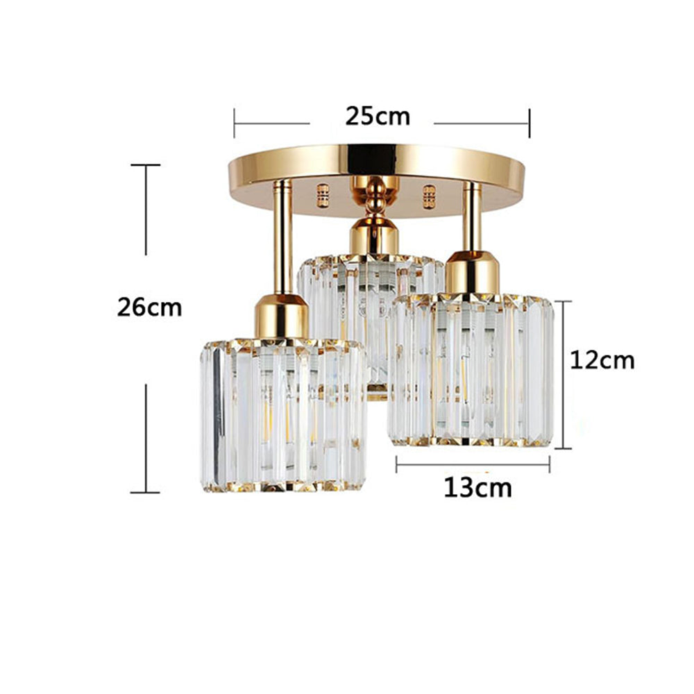 Clairvia | Moderne half-inbouw plafondlamp van glas en metaal