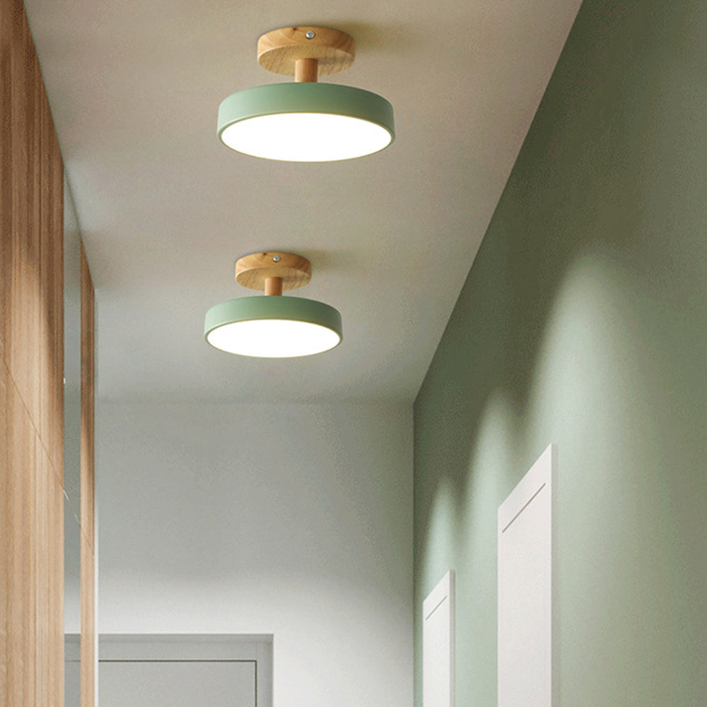 Lumiro | Ronde LED-plafondlamp van hout en metaal