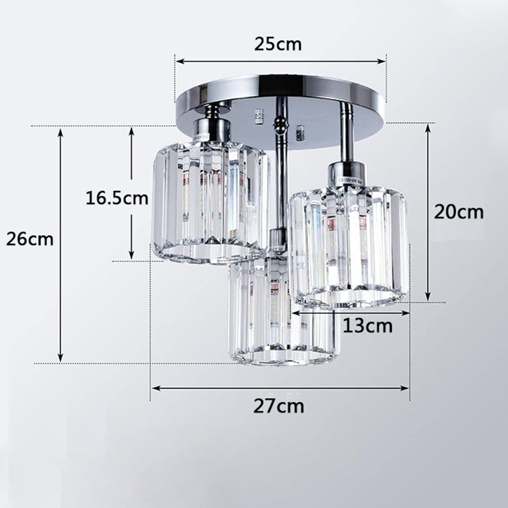 Clairvia | Moderne half-inbouw plafondlamp van glas en metaal