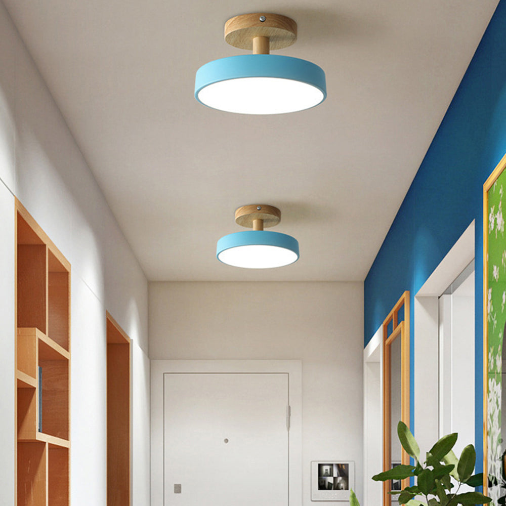 Lumiro | Ronde LED-plafondlamp van hout en metaal