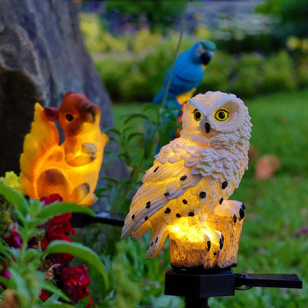 Owlora – Duo van Uil Zonnepanelenlampen voor Tuin