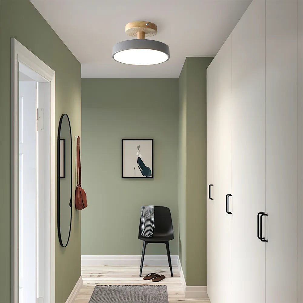 Lumiro | Ronde LED-plafondlamp van hout en metaal