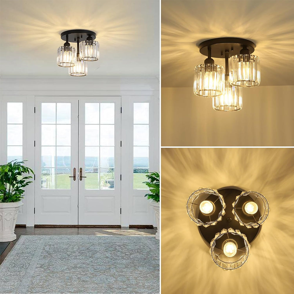 Clairvia | Moderne half-inbouw plafondlamp van glas en metaal