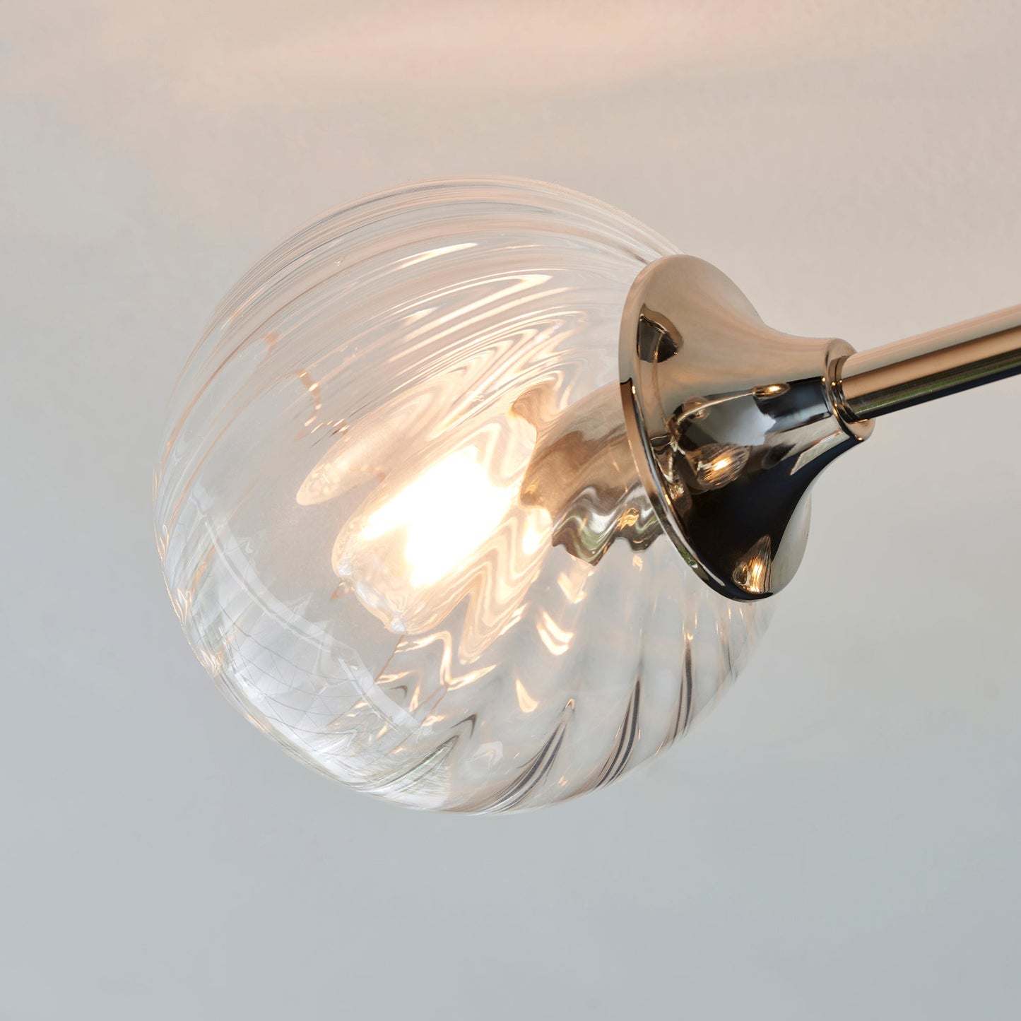 TwistLume | Semi-inbouwplafondlamp met 6 lampen en gedraaid glas