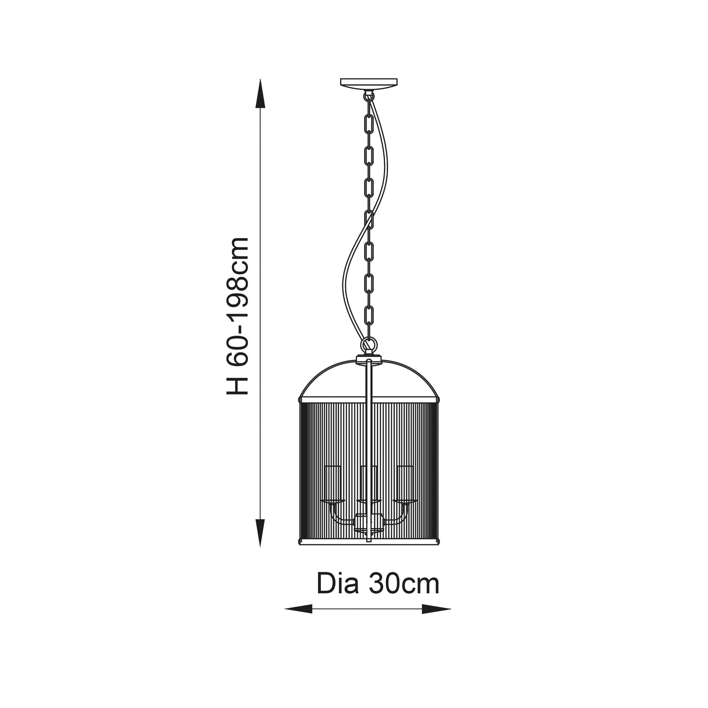 Ribelle | Hanglamp van gestreept glas en antiek messing