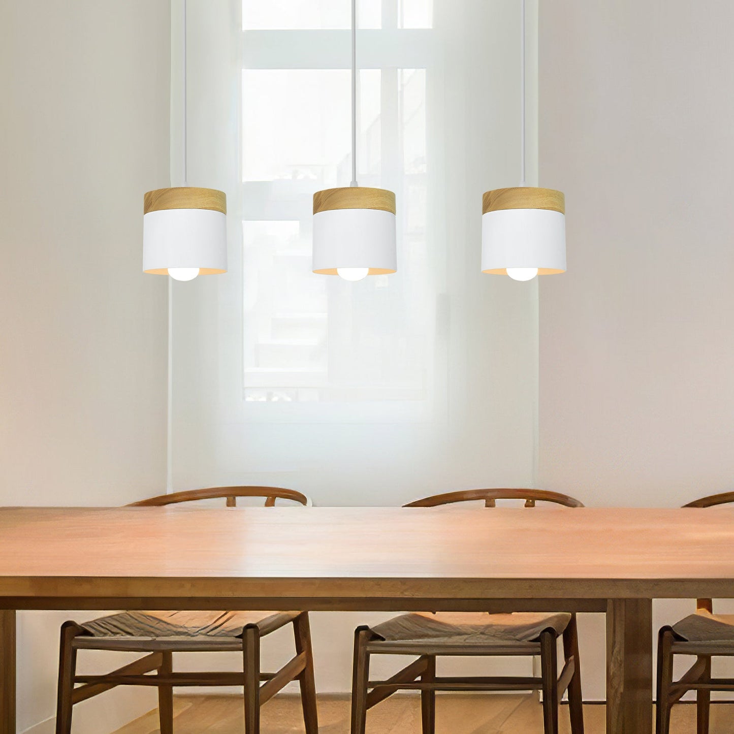 Nordiklo | Cilindrische Houten en Metalen Hanglamp