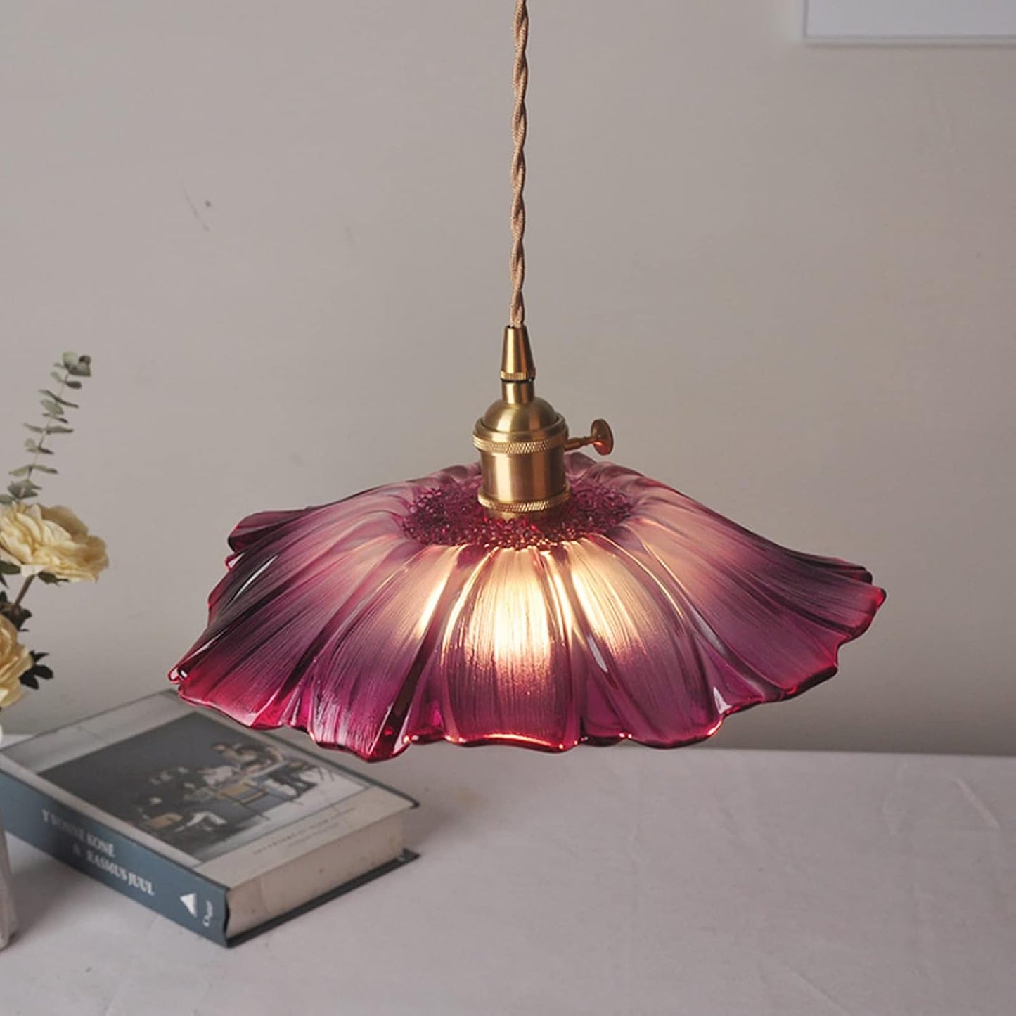 Florinea | Retro glazen hanglamp in bloemvorm