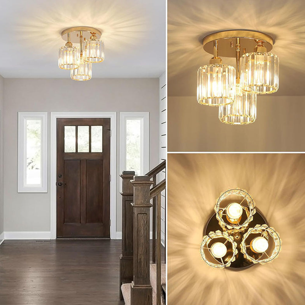 Clairvia | Moderne half-inbouw plafondlamp van glas en metaal