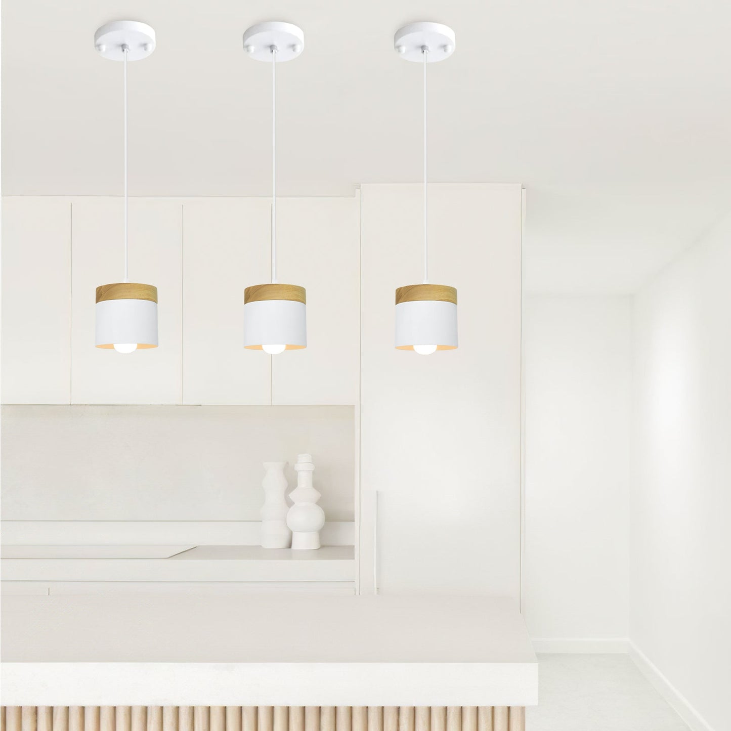 Nordiklo | Cilindrische Houten en Metalen Hanglamp
