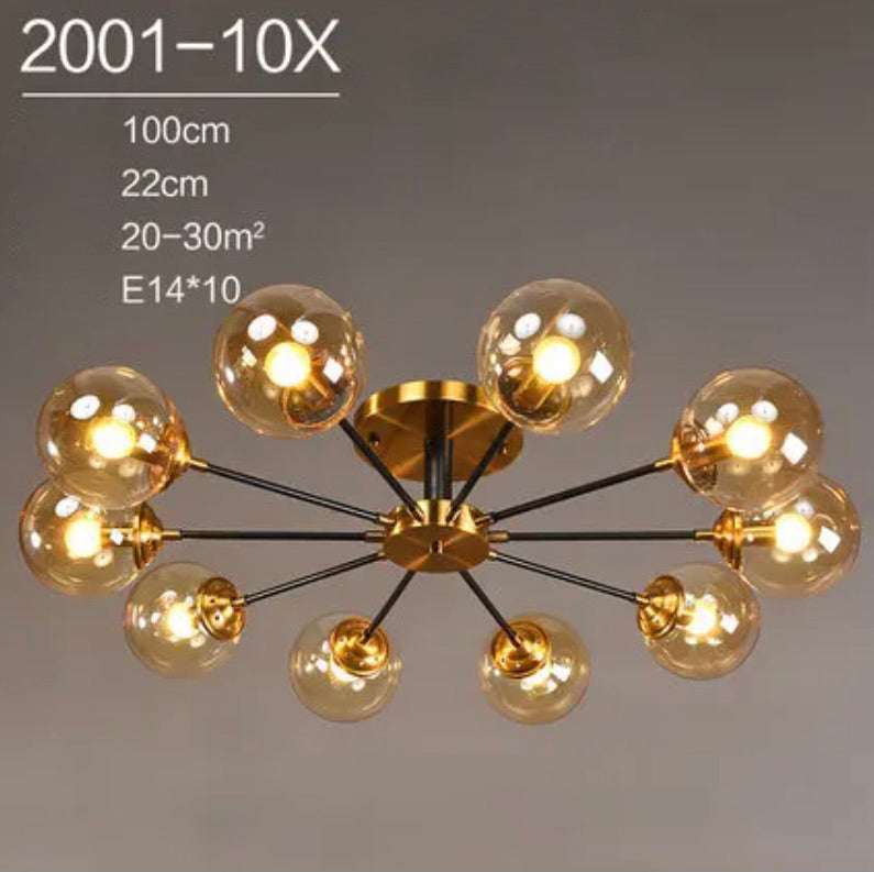 Virella | Glazen geblazen en metalen lamp – Europese stijl