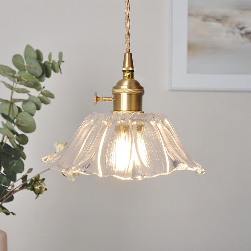 Florinea | Retro glazen hanglamp in bloemvorm
