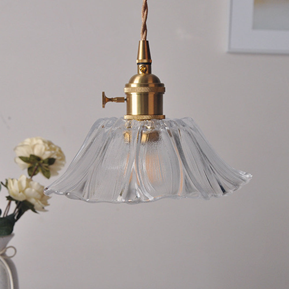 Florinea | Retro glazen hanglamp in bloemvorm