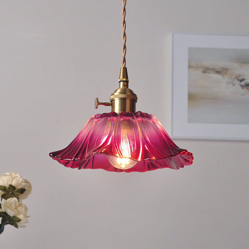 Florinea | Retro glazen hanglamp in bloemvorm