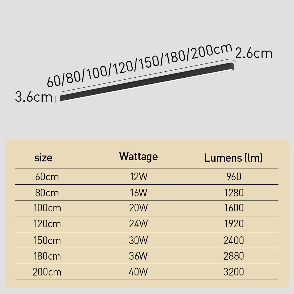 Linéora | Plafonnier LED Linéaire Minimaliste pour Séjour