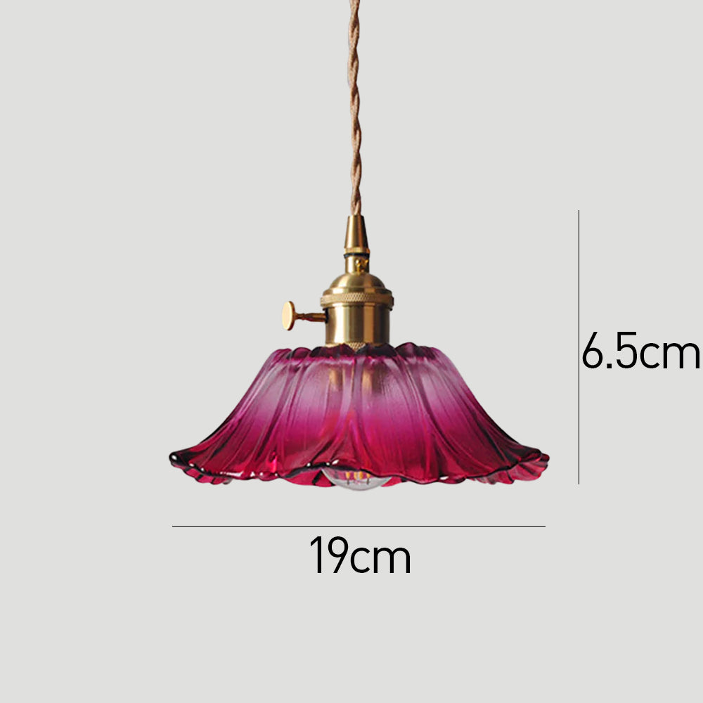 Florinea | Retro glazen hanglamp in bloemvorm