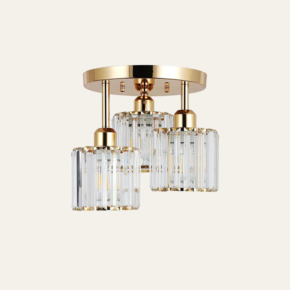 Clairvia | Moderne half-inbouw plafondlamp van glas en metaal