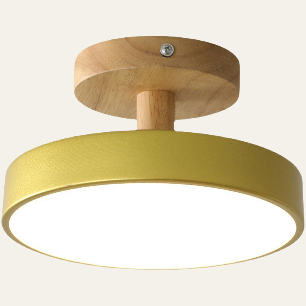 Lumiro | Ronde LED-plafondlamp van hout en metaal