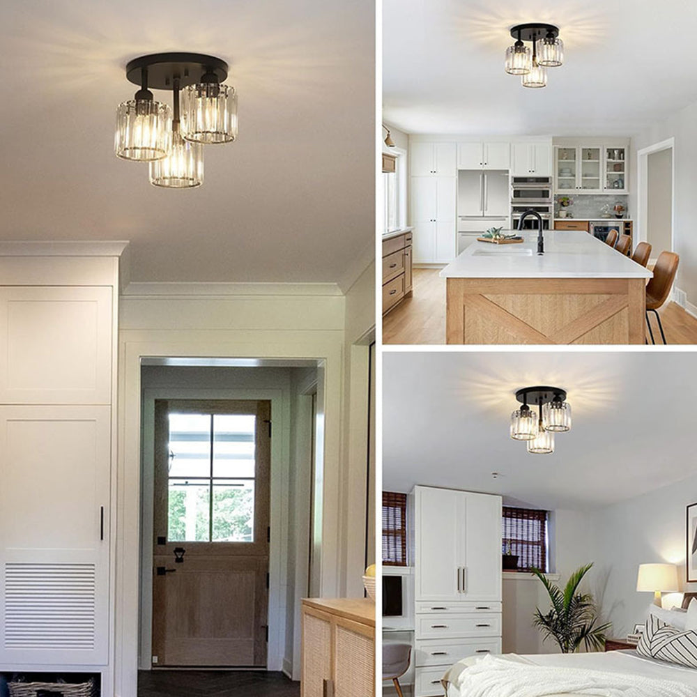 Clairvia | Moderne half-inbouw plafondlamp van glas en metaal