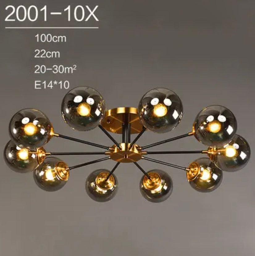 Virella | Glazen geblazen en metalen lamp – Europese stijl