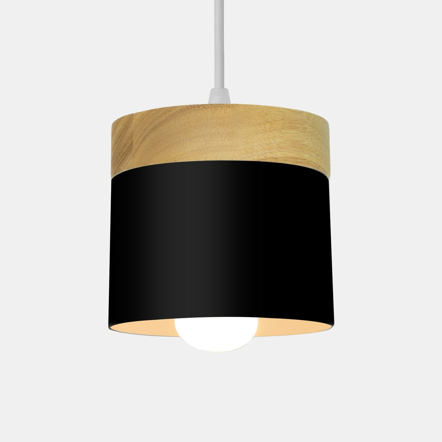 Nordiklo | Cilindrische Houten en Metalen Hanglamp