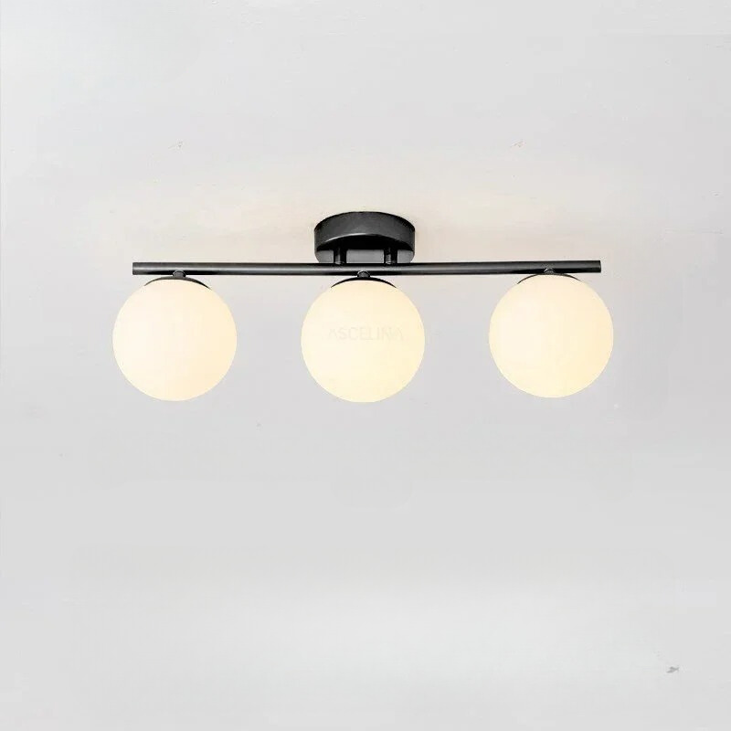 WhiteAura | LED-plafondlamp in wit glas en gouden details