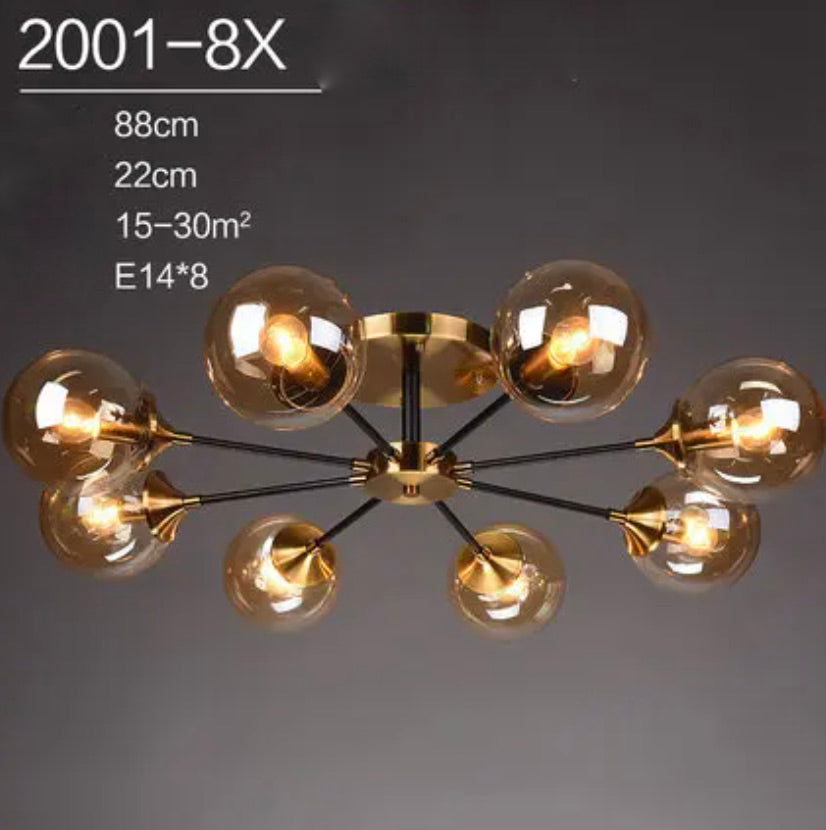 Virella | Glazen geblazen en metalen lamp – Europese stijl