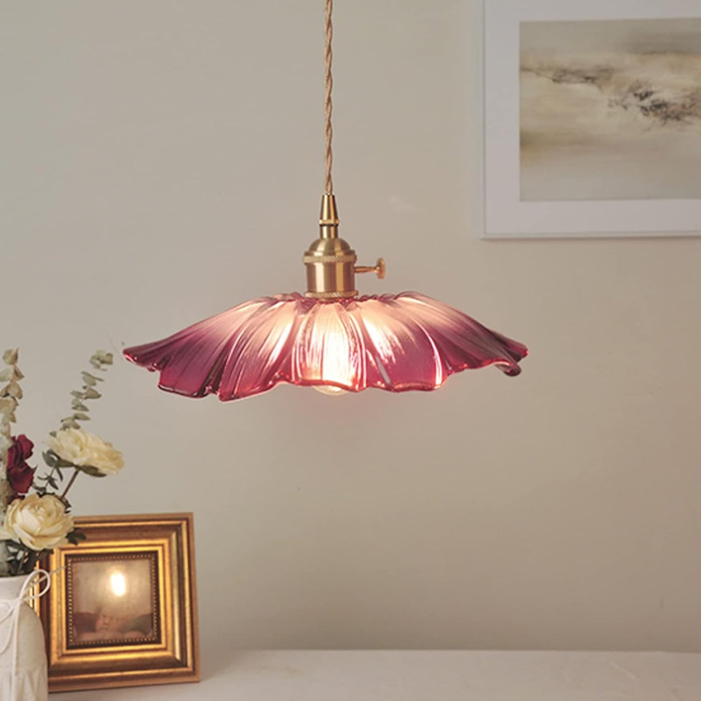 Florinea | Retro glazen hanglamp in bloemvorm