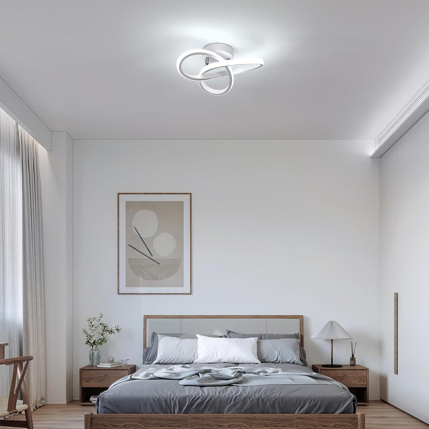 Luminairea | Moderne witte metalen LED-plafondlamp