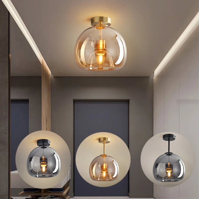 Vintara | Moderne plafondlamp en koperen glas