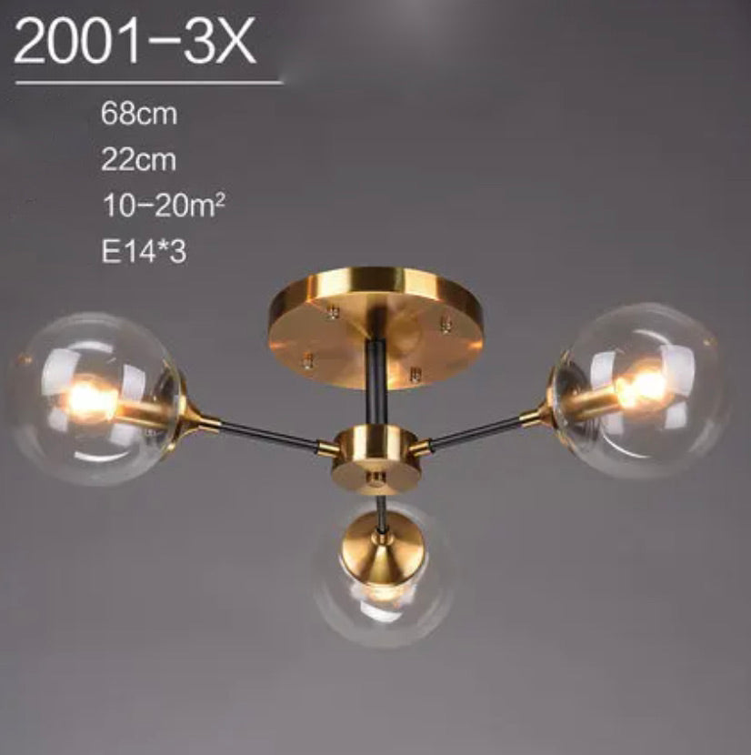 Virella | Glazen geblazen en metalen lamp – Europese stijl