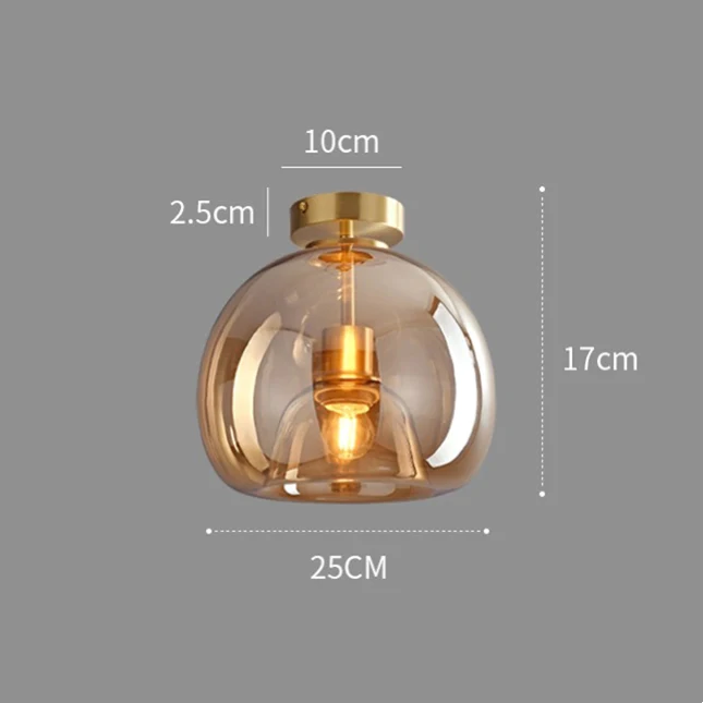 Vintara | Moderne plafondlamp en koperen glas
