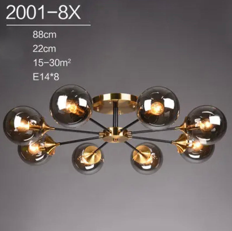 Virella | Glazen geblazen en metalen lamp – Europese stijl
