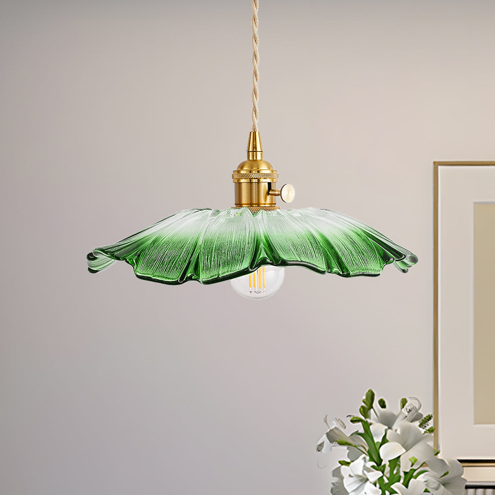 Florinea | Retro glazen hanglamp in bloemvorm