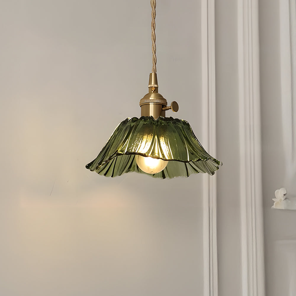 Florinea | Retro glazen hanglamp in bloemvorm