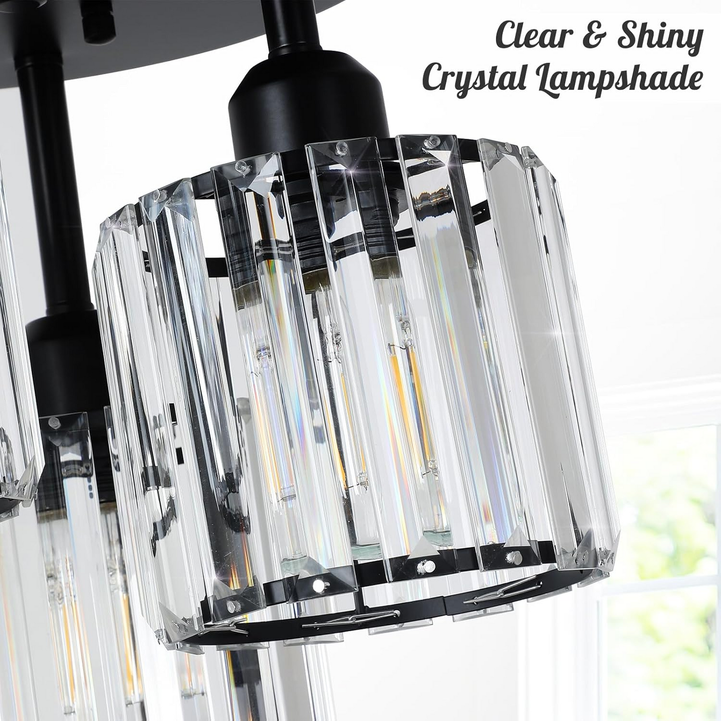 Clairvia | Moderne half-inbouw plafondlamp van glas en metaal