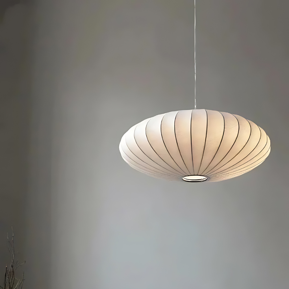Silkure | Elegante plafondlamp van zijde en metaal
