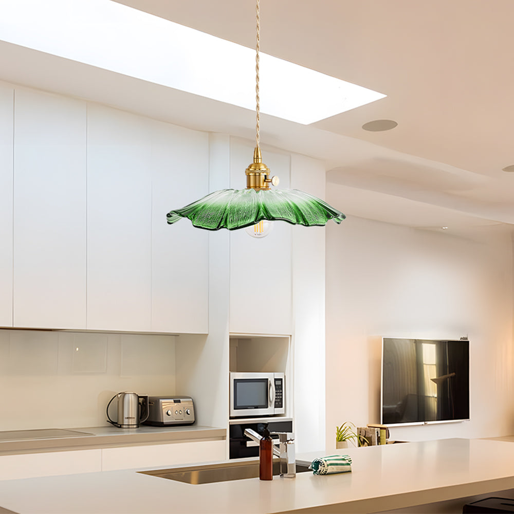 Florinea | Retro glazen hanglamp in bloemvorm