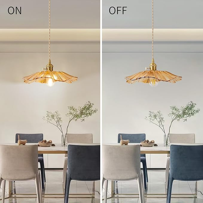 Florinea | Retro glazen hanglamp in bloemvorm
