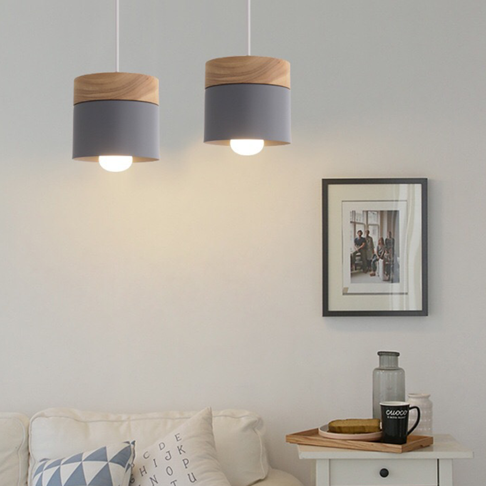 Nordiklo | Cilindrische Houten en Metalen Hanglamp