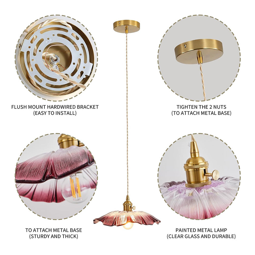 Florinea | Retro glazen hanglamp in bloemvorm