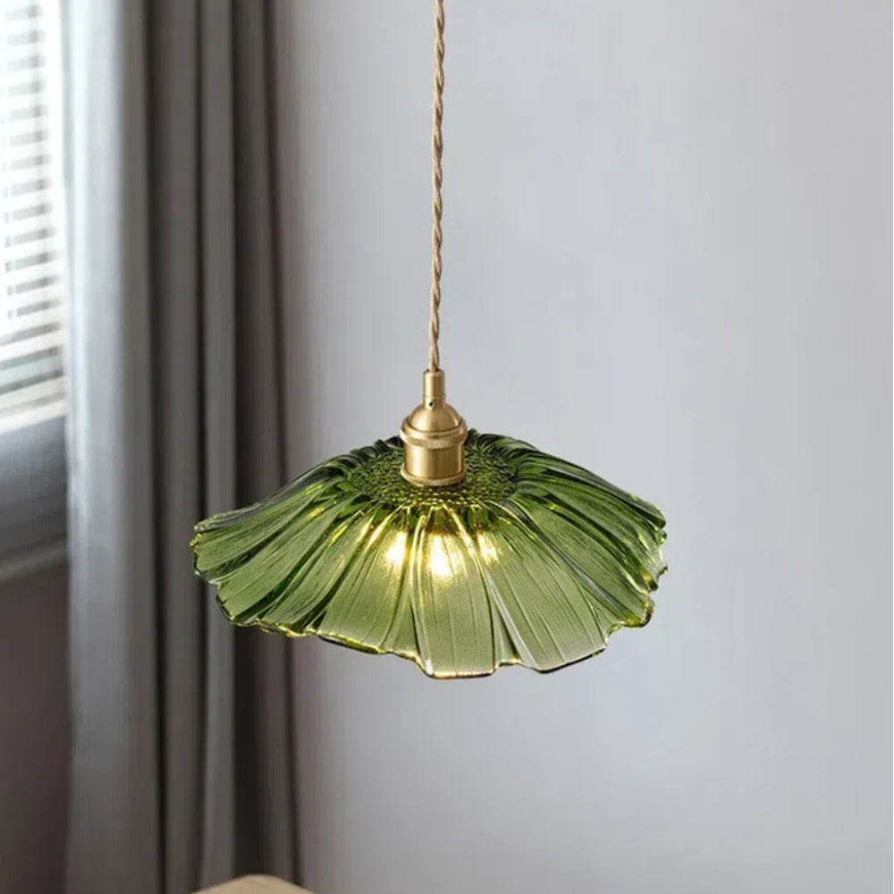 Florinea | Retro glazen hanglamp in bloemvorm