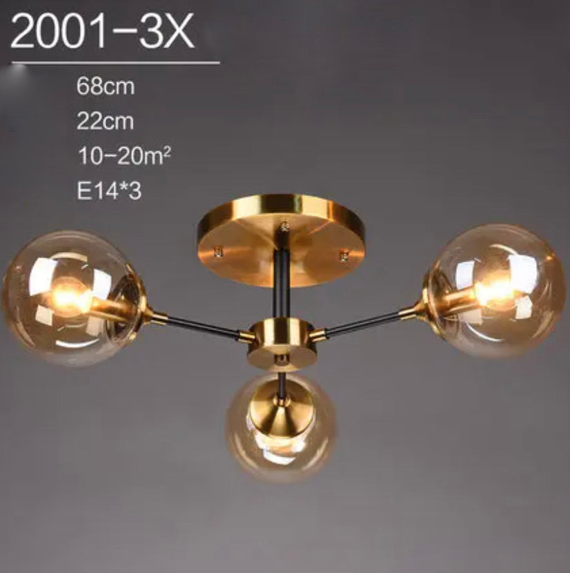 Virella | Glazen geblazen en metalen lamp – Europese stijl