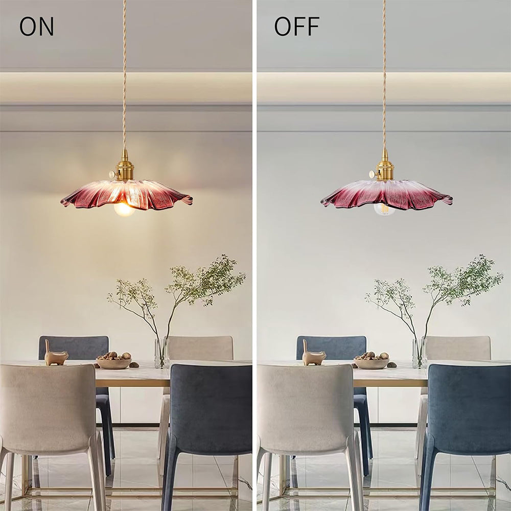 Florinea | Retro glazen hanglamp in bloemvorm